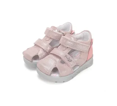 Ponte20 kislány szupinált bőrszandál, rose-gold, maci mintás, pár