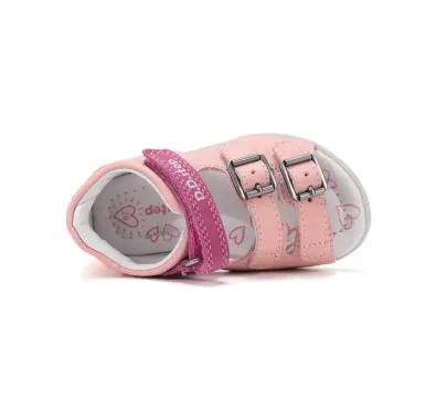 G075-61362RoseGold04_720x D.D.Step kislány bőrszandál, rózsaszín, koala mintás, felülnézet