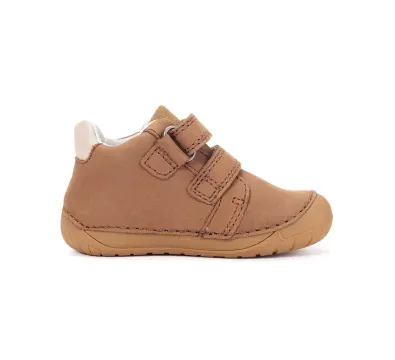 D.D.Step kisfiú első lépés barefoot bőrcipő, chocolate/barna, kutya mintás, belső oldalnézet