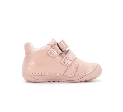 S070-62332B Champagne 03 D.D.Step kislány első lépés barefoot cipő- champagne/pezsgő, szivecske mintás, belső oldalnézet