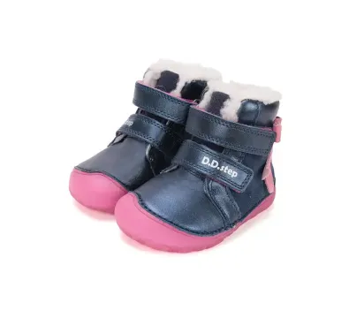 W073-52684RoyalBlue06_720x D.D.Step kislány barefoot, bélelt bokacipő, világító talp, sötétkék/rózsaszín, sellő mintás, pár